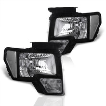 Load image into Gallery viewer, Ford F150 2009-2014 Factory Style Headlights Black Housing Clear Len Clear Reflector (Halogen Models Only)