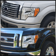 Load image into Gallery viewer, Ford F150 2009-2014 Factory Style Headlights Chrome Housing Clear Len Amber Reflector (Halogen Models Only)