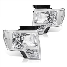 Load image into Gallery viewer, Ford F150 2009-2014 Factory Style Headlights Chrome Housing Clear Len Clear Reflector (Halogen Models Only)