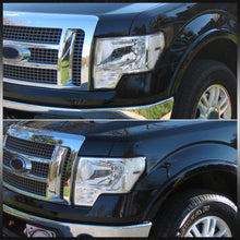 Load image into Gallery viewer, Ford F150 2009-2014 Factory Style Headlights Chrome Housing Clear Len Clear Reflector (Halogen Models Only)