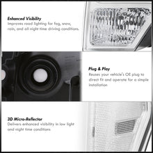 Load image into Gallery viewer, Ford F150 2009-2014 Factory Style Headlights Chrome Housing Clear Len Clear Reflector (Halogen Models Only)