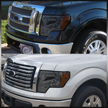 Load image into Gallery viewer, Ford F150 2009-2014 Factory Style Headlights Chrome Housing Smoke Len Amber Reflector (Halogen Models Only)
