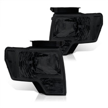 Load image into Gallery viewer, Ford F150 2009-2014 Factory Style Headlights Chrome Housing Smoke Len Clear Reflector (Halogen Models Only)