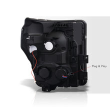 Load image into Gallery viewer, Ford F250 F350 F450 F550 Super Duty 2011-2016 LED DRL Halo Projector Headlights Black Housing Clear Len Amber Reflector