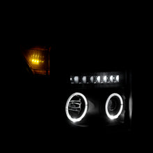 Load image into Gallery viewer, Ford F250 F350 F450 F550 Super Duty 2011-2016 LED DRL Halo Projector Headlights Black Housing Clear Len Amber Reflector