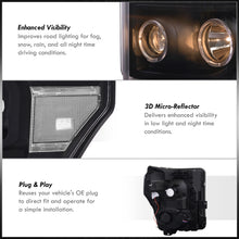 Load image into Gallery viewer, Ford F250 F350 F450 F550 Super Duty 2011-2016 LED DRL Halo Projector Headlights Black Housing Clear Len Clear Reflector