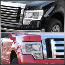 Load image into Gallery viewer, Ford F150 2009-2014 LED DRL Bar Factory Style Headlights Chrome Housing Clear Len Clear Reflector (Halogen Models Only)