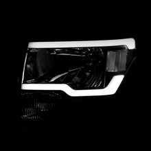 Load image into Gallery viewer, Ford F150 2009-2014 LED DRL Bar Factory Style Headlights Chrome Housing Clear Len Clear Reflector (Halogen Models Only)