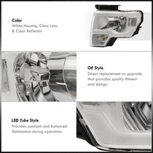 Load image into Gallery viewer, Ford F150 2009-2014 LED DRL Bar Factory Style Headlights White Housing Clear Len Clear Reflector (Halogen Models Only)