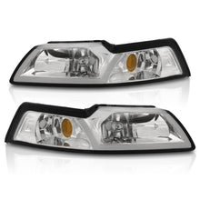Load image into Gallery viewer, Ford Mustang 1999-2004 LED DRL Bar Factory Style Headlights Chrome Housing Clear Len Amber Reflector