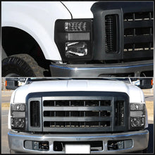 Load image into Gallery viewer, Ford F250 F350 F450 F550 Super Duty 2008-2010 Factory Style Headlights Black Housing Clear Len Clear Reflector