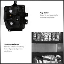 Load image into Gallery viewer, Ford F250 F350 F450 F550 Super Duty 2008-2010 Factory Style Headlights Black Housing Clear Len Clear Reflector