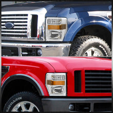 Load image into Gallery viewer, Ford F250 F350 F450 F550 Super Duty 2008-2010 Factory Style Headlights Chrome Housing Clear Len Amber Reflector