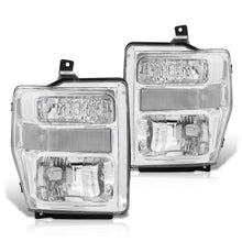 Load image into Gallery viewer, Ford F250 F350 F450 F550 Super Duty 2008-2010 Factory Style Headlights Chrome Housing Clear Len Clear Reflector