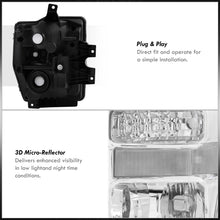 Load image into Gallery viewer, Ford F250 F350 F450 F550 Super Duty 2008-2010 Factory Style Headlights Chrome Housing Clear Len Clear Reflector