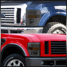 Load image into Gallery viewer, Ford F250 F350 F450 F550 Super Duty 2008-2010 Factory Style Headlights Chrome Housing Smoke Len Amber Reflector