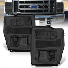 Load image into Gallery viewer, Ford F250 F350 F450 F550 Super Duty 2008-2010 Factory Style Headlights Chrome Housing Smoke Len Clear Reflector