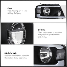 Load image into Gallery viewer, Ford F150 2004-2008 / Lincoln Mark LT 2005-2008 LED DRL Bar Factory Style Headlights Black Housing Clear Len Clear Reflector