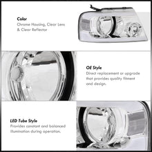 Load image into Gallery viewer, Ford F150 2004-2008 / Lincoln Mark LT 2005-2008 LED DRL Bar Factory Style Headlights Chrome Housing Clear Len Clear Reflector