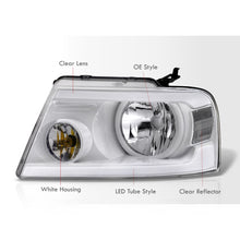 Load image into Gallery viewer, Ford F150 2004-2008 / Lincoln Mark LT 2005-2008 LED DRL Bar Factory Style Headlights White Housing Clear Len Clear Reflector