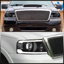 Load image into Gallery viewer, Ford F150 2004-2008 LED DRL Bar Projector Headlights Black Housing Clear Len Clear Reflector