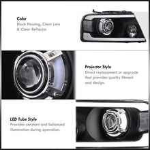 Load image into Gallery viewer, Ford F150 2004-2008 LED DRL Bar Projector Headlights Black Housing Clear Len Clear Reflector