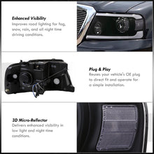 Load image into Gallery viewer, Ford F150 2004-2008 LED DRL Bar Projector Headlights Black Housing Clear Len Clear Reflector