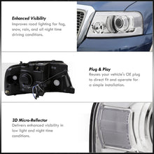 Load image into Gallery viewer, Ford F150 2004-2008 LED DRL Bar Projector Headlights Chrome Housing Clear Len Clear Reflector