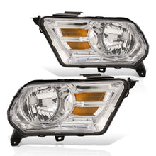 Load image into Gallery viewer, Ford Mustang 2010-2014 Factory Style Headlights Chrome Housing Clear Len Amber Reflector