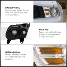 Load image into Gallery viewer, Ford Mustang 2010-2014 Factory Style Headlights Chrome Housing Clear Len Amber Reflector