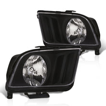 Load image into Gallery viewer, Ford Mustang 2005-2009 Factory Style Headlights Black Housing Clear Len Clear Reflector