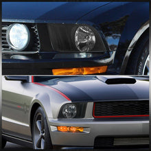 Load image into Gallery viewer, Ford Mustang 2005-2009 Factory Style Headlights Black Housing Clear Len Clear Reflector