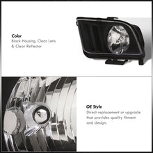 Load image into Gallery viewer, Ford Mustang 2005-2009 Factory Style Headlights Black Housing Clear Len Clear Reflector