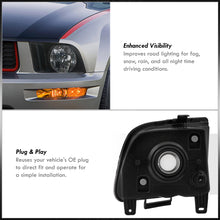 Load image into Gallery viewer, Ford Mustang 2005-2009 Factory Style Headlights Black Housing Clear Len Clear Reflector