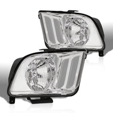 Load image into Gallery viewer, Ford Mustang 2005-2009 Factory Style Headlights Chrome Housing Clear Len Clear Reflector