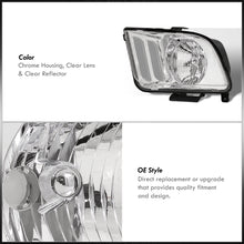 Load image into Gallery viewer, Ford Mustang 2005-2009 Factory Style Headlights Chrome Housing Clear Len Clear Reflector