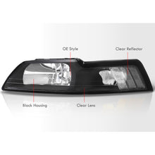 Load image into Gallery viewer, Ford Mustang 1999-2004 Factory Style Headlights Black Housing Clear Len Clear Reflector