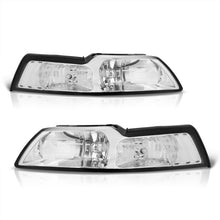 Load image into Gallery viewer, Ford Mustang 1999-2004 Factory Style Headlights Chrome Housing Clear Len Clear Reflector