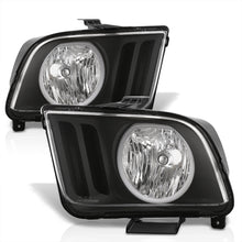 Load image into Gallery viewer, Ford Mustang 2005-2009 LED DRL Halo Headlights Black Housing Clear Len Clear Reflector (Halogen Models Only)