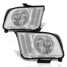 Load image into Gallery viewer, Ford Mustang 2005-2009 LED DRL Halo Headlights Chrome Housing Clear Len Clear Reflector (Halogen Models Only)