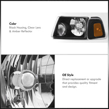 Load image into Gallery viewer, Ford Ranger 2001-2011 Factory Style Headlights + Corners Black Housing Clear Len Amber Reflector