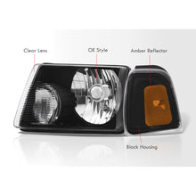 Load image into Gallery viewer, Ford Ranger 2001-2011 Factory Style Headlights + Corners Black Housing Clear Len Amber Reflector
