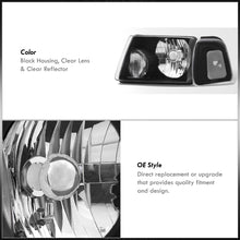 Load image into Gallery viewer, Ford Ranger 2001-2011 Factory Style Headlights + Corners Black Housing Clear Len Clear Reflector
