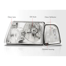 Load image into Gallery viewer, Ford Ranger 2001-2011 Factory Style Headlights + Corners Chrome Housing Clear Len Clear Reflector