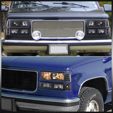 Load image into Gallery viewer, GMC C/K 1500 2500 3500 1994-2000 Factory Style Headlights + Bumpers + Corners Black Housing Clear Len Amber Reflector