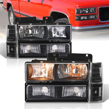 Load image into Gallery viewer, GMC C/K 1500 2500 3500 1994-2000 Factory Style Headlights + Bumpers + Corners Black Housing Clear Len Clear Reflector