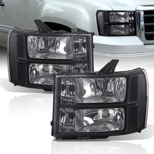 Load image into Gallery viewer, GMC Sierra 1500 2007-2013 / Sierra 2500HD 3500HD 2007-2014 Factory Style Headlights Black Housing Clear Len Clear Reflector