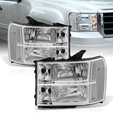 Load image into Gallery viewer, GMC Sierra 1500 2007-2013 / Sierra 2500HD 3500HD 2007-2014 Factory Style Headlights Chrome Housing Clear Len Clear Reflector