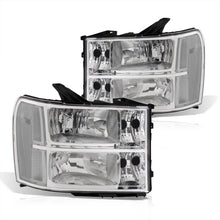 Load image into Gallery viewer, GMC Sierra 1500 2007-2013 / Sierra 2500HD 3500HD 2007-2014 Factory Style Headlights Chrome Housing Clear Len Clear Reflector