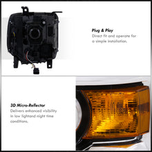 Load image into Gallery viewer, GMC Sierra 1500 2014-2018 / Sierra 2500HD 3500HD 2015-2019 Factory Style Projector Headlights Black Housing Clear Len Amber Reflector (Halogen Models Only)